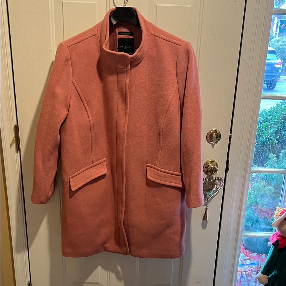 ♥️Final Price♥️Talbots Women's Italian Wool Dusty Rose 3/4 Length Coat